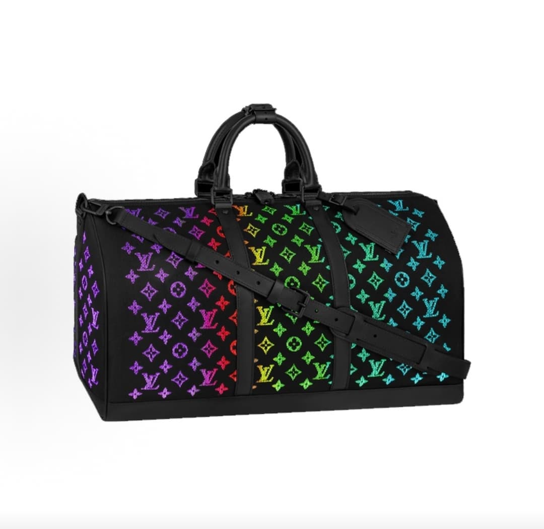 L X V Keepall Bag LED Rainbow Lights Size:50x29x23CM