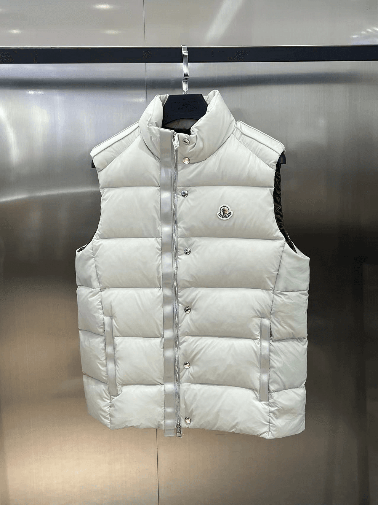 MONC FW2023 Logo Logo Stand Collar Zipper Sleeveless Vest