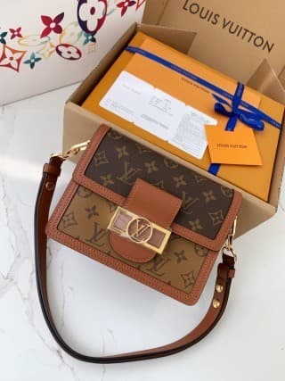L X V MINI DAUPHINE handbag, small Daphne M45959, size: 20*15*9cm