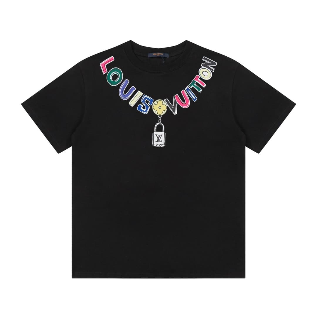L X V Logo lettering T-shirt with 23SS neckline