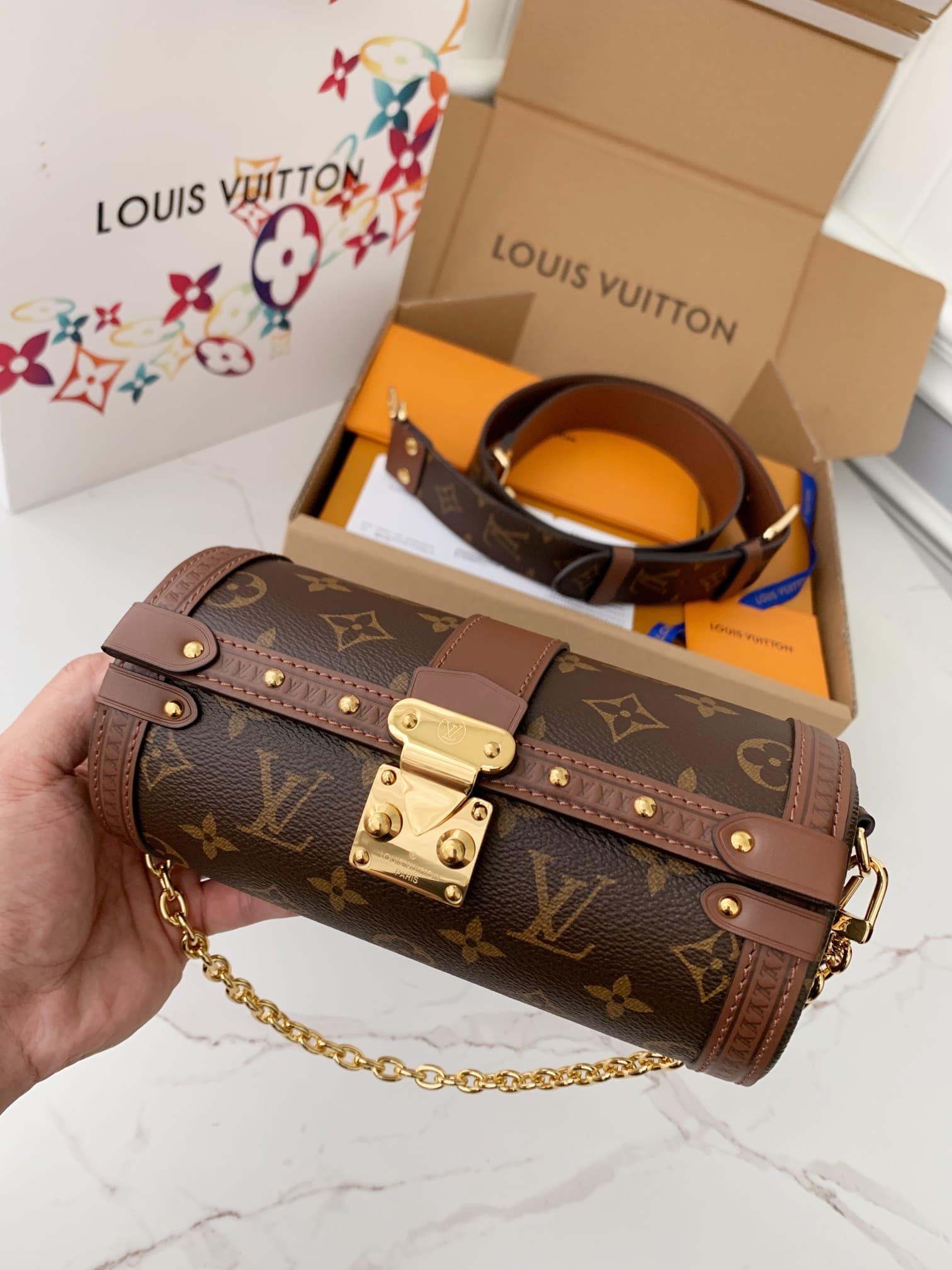 L X V PAPILLON TRUNK M57835 19*9*9cm