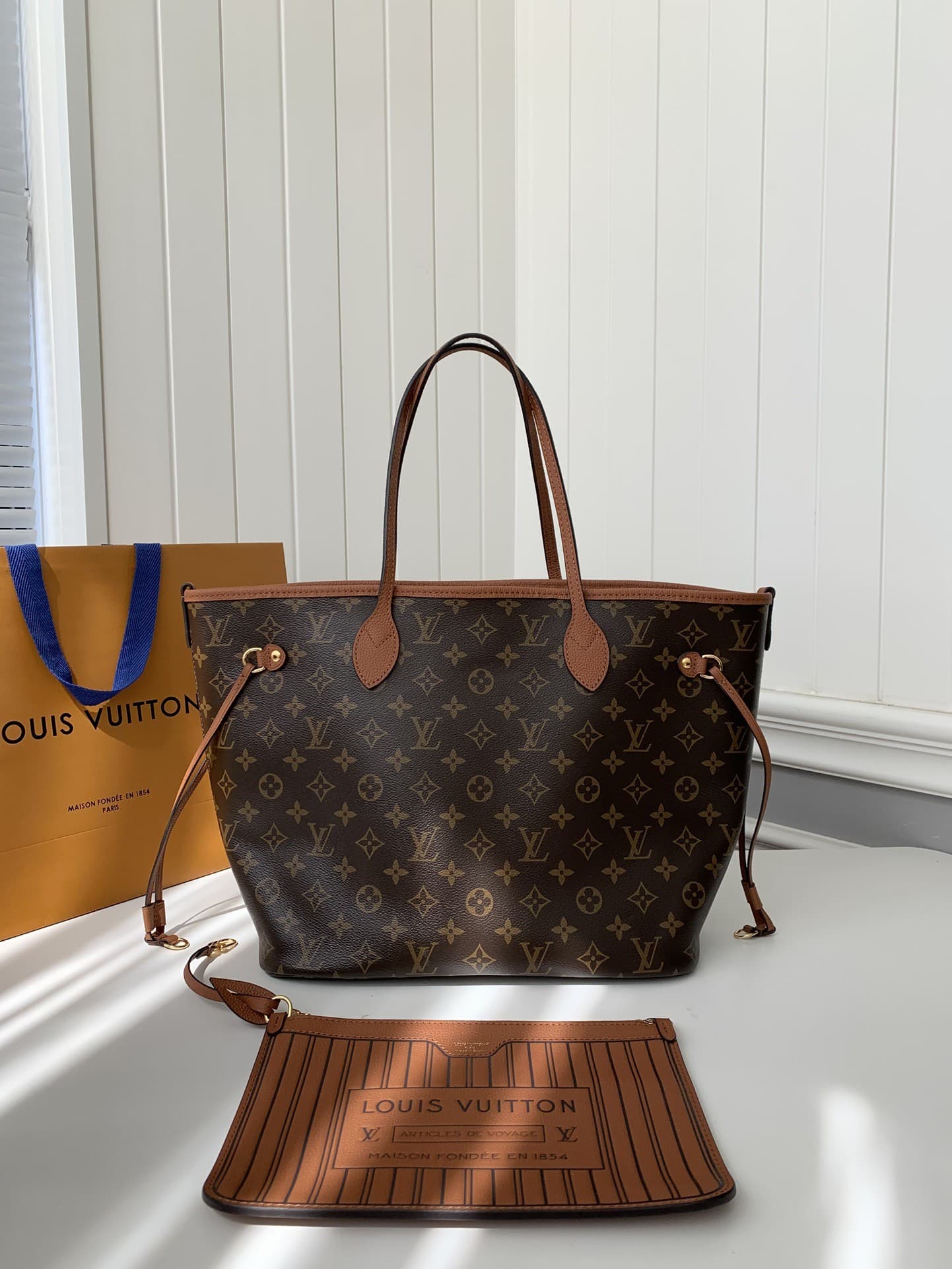 L X V Counter Seasonal New NEVERFULL INSIDE OUT Medium Shopping Bag M12061 Size:28*14*31cm