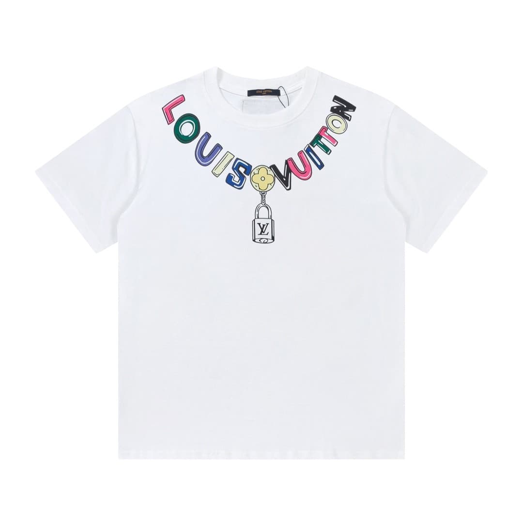 L X V Logo lettering T-shirt with 23SS neckline