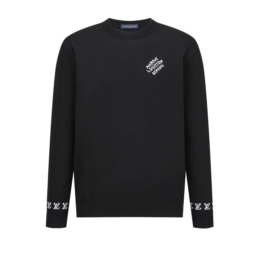 L X V monogrammed wool bottoming sweater