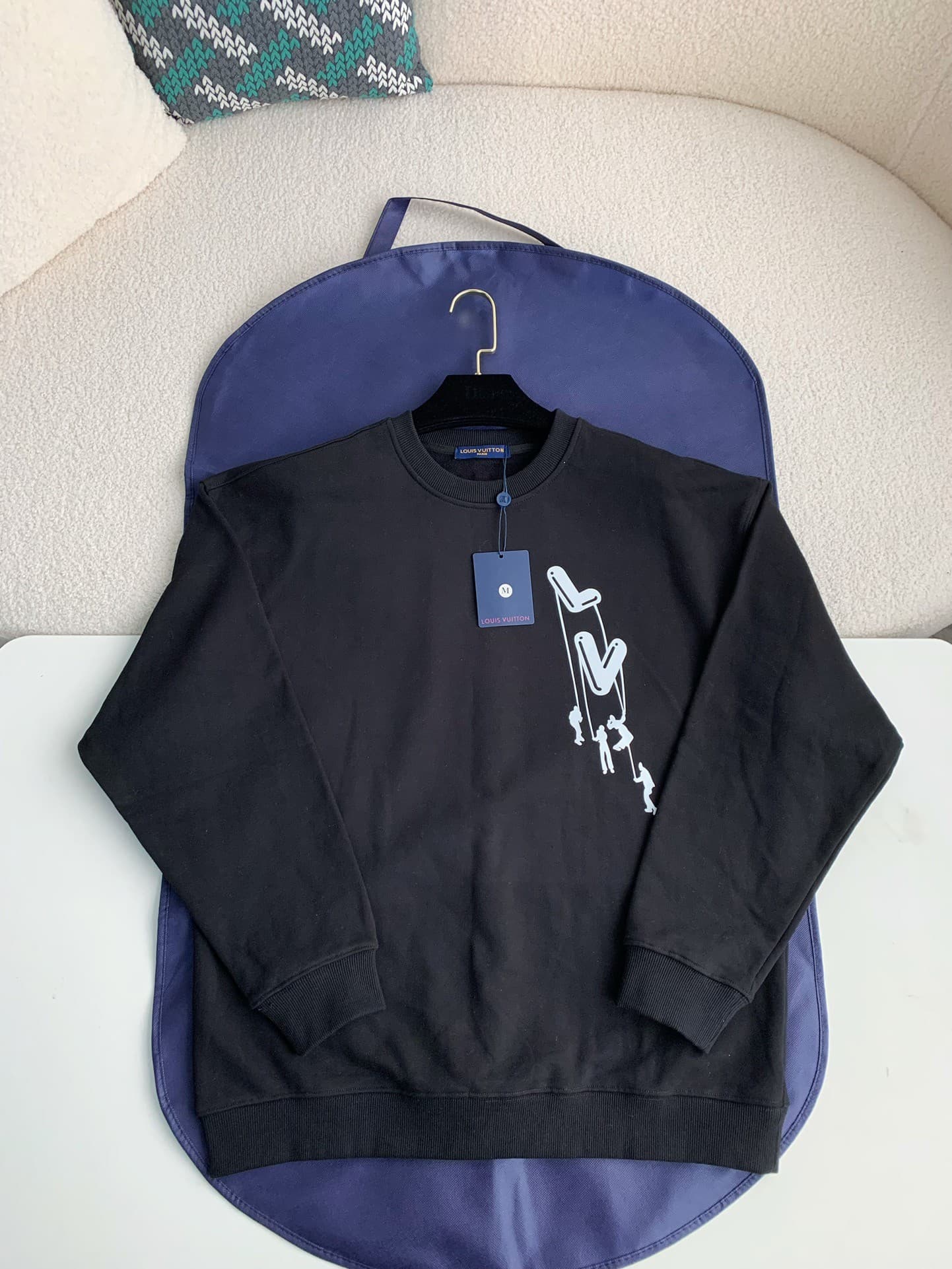 L X V "LV Star Letters" printed t erry long sleeves Hoodie