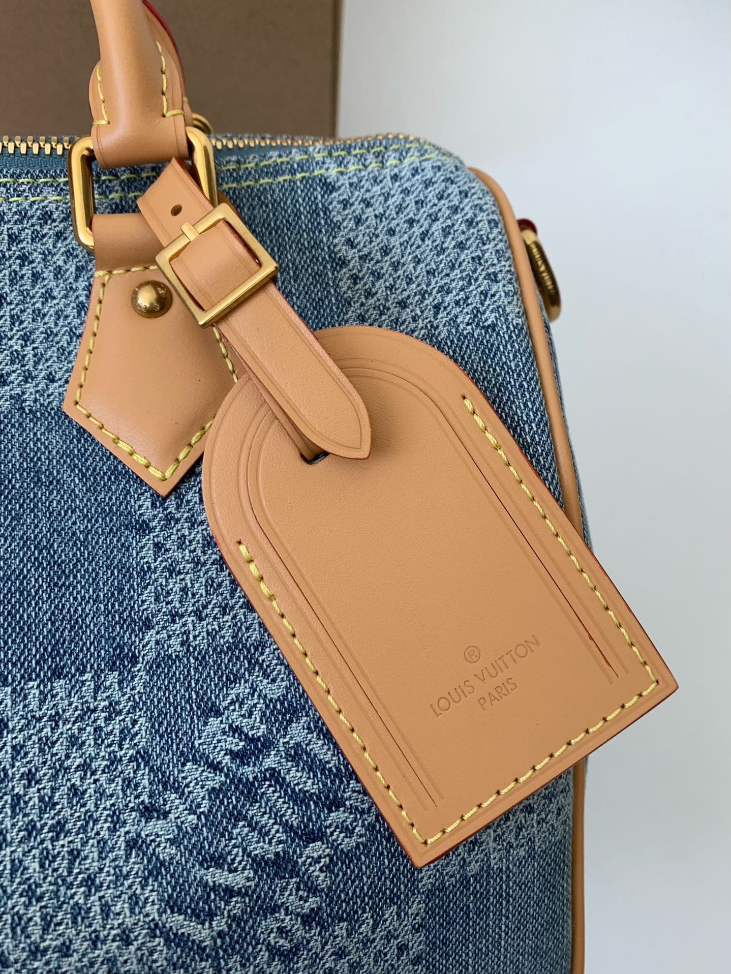 L X V The new SPEEDY 25bandouli ère tannin denim handbag N40700 Size:25*15*15cm