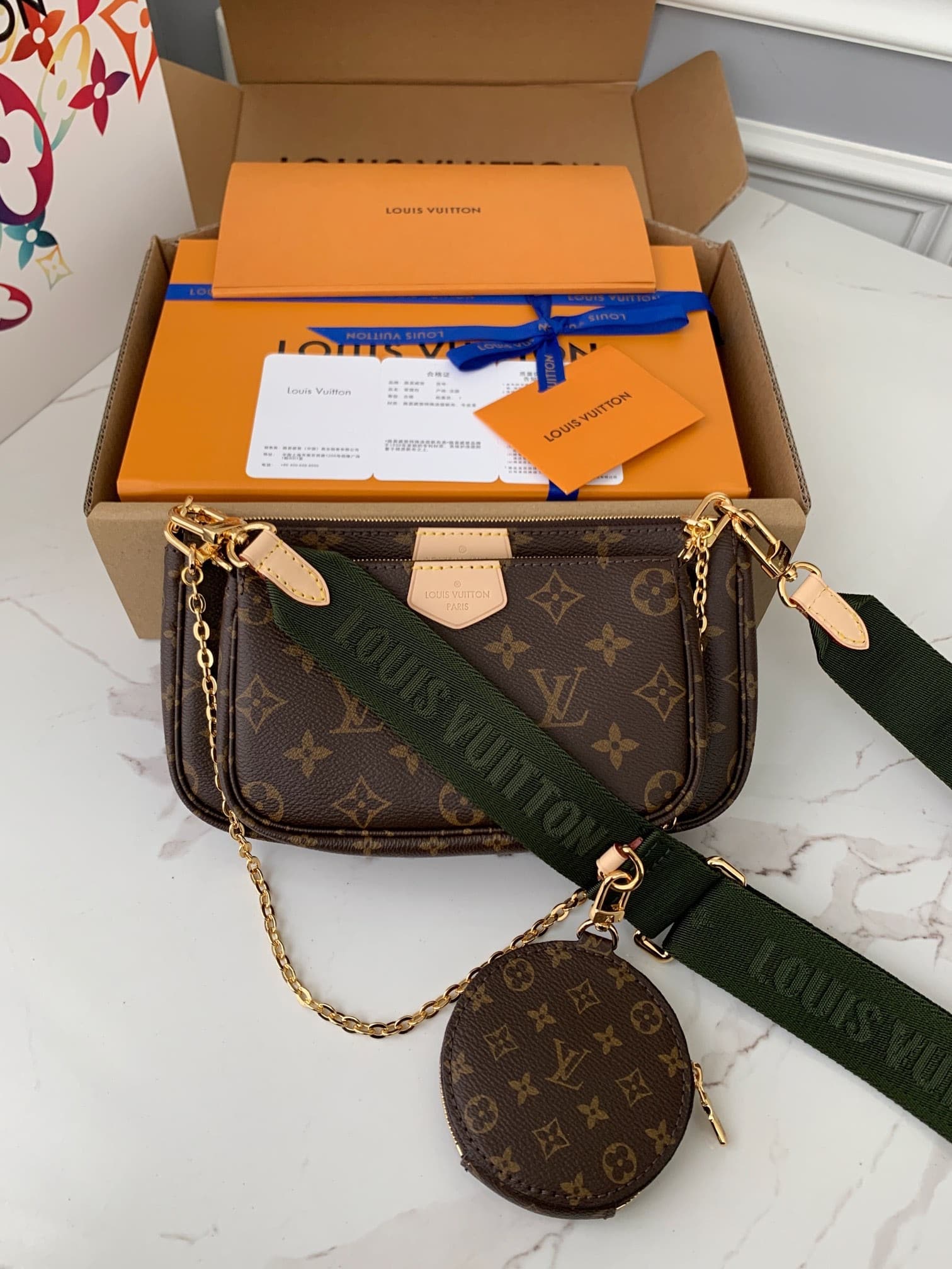 L X V MULTI POCHETTE ACCESSORIES M44813 24x13.5x4cm(Multiple colors)