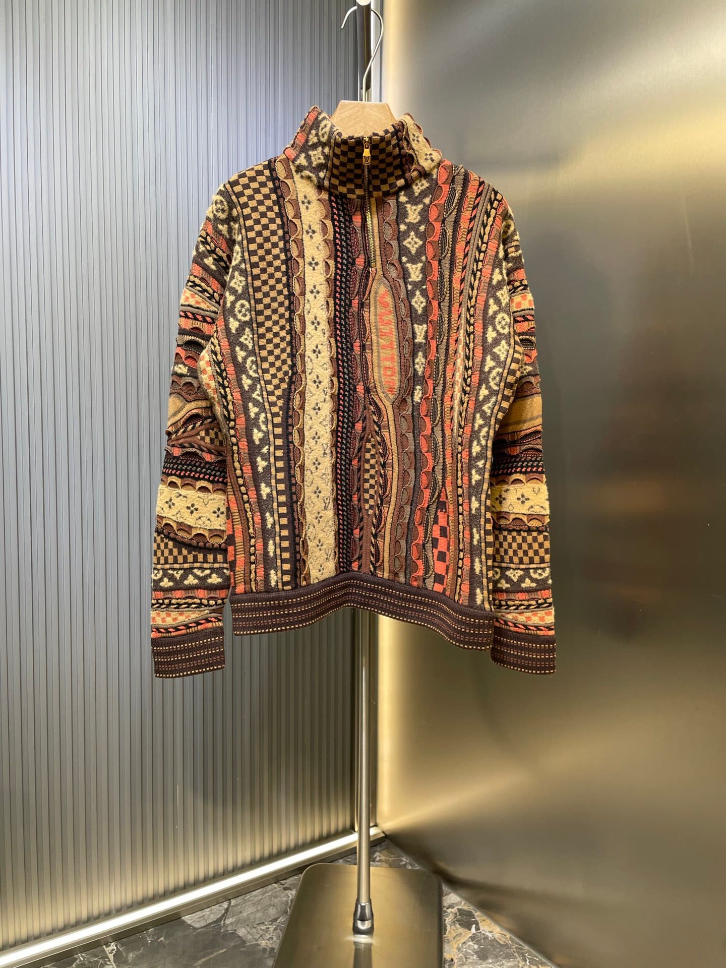 L X V 25FF X Nigo Half-zip turtleneck sweater