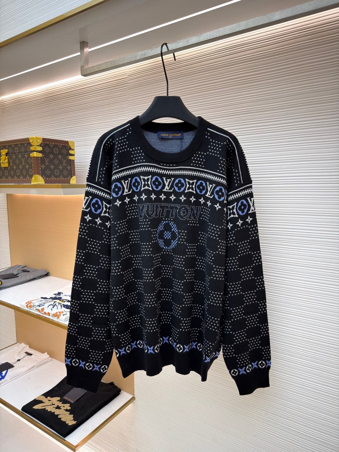 L X V Jacquard knit sweater