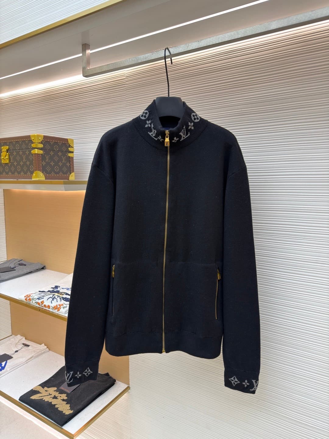 L X V Wool Knit Printed Jacket 2025
