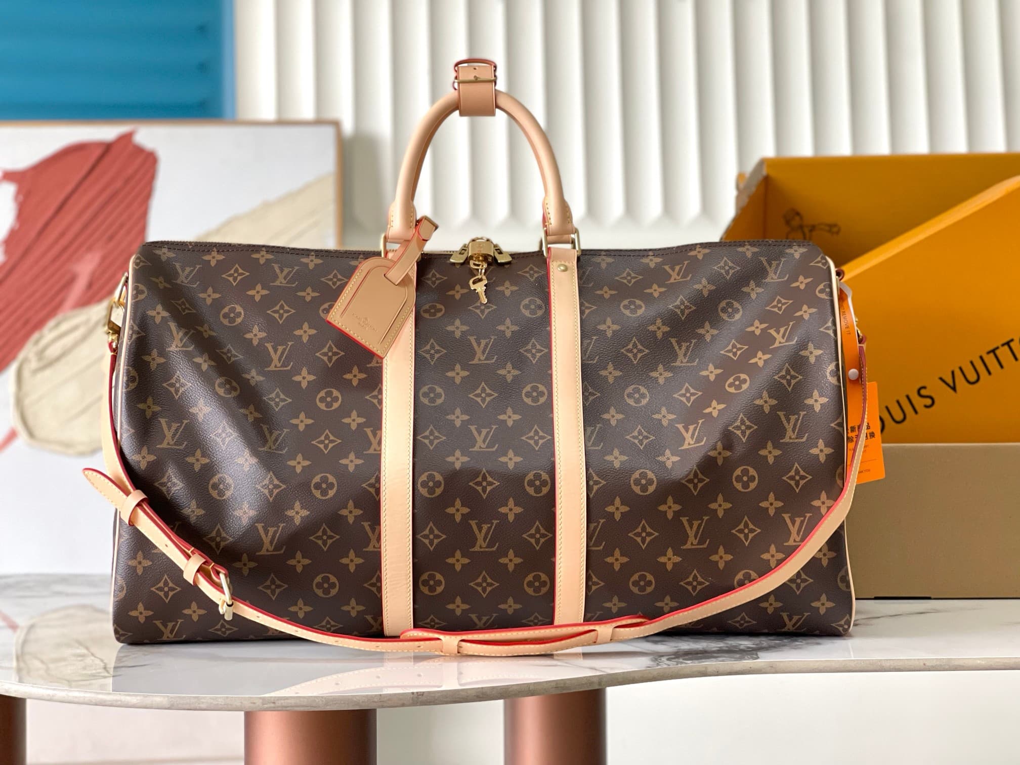 L X V Monogram Keepall Bandouliere 55