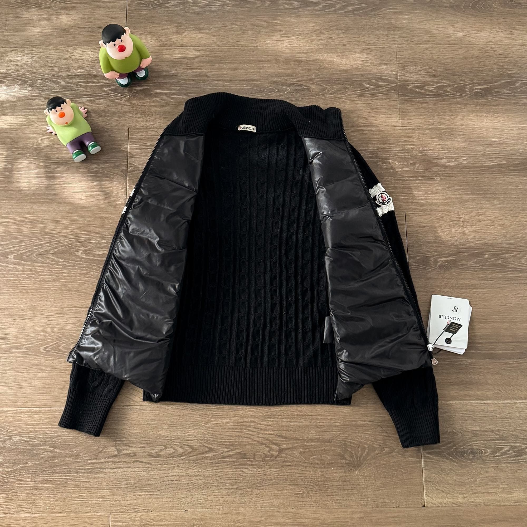 MONC stitching knitted sleeves stand collar down jacket (Multiple colors)