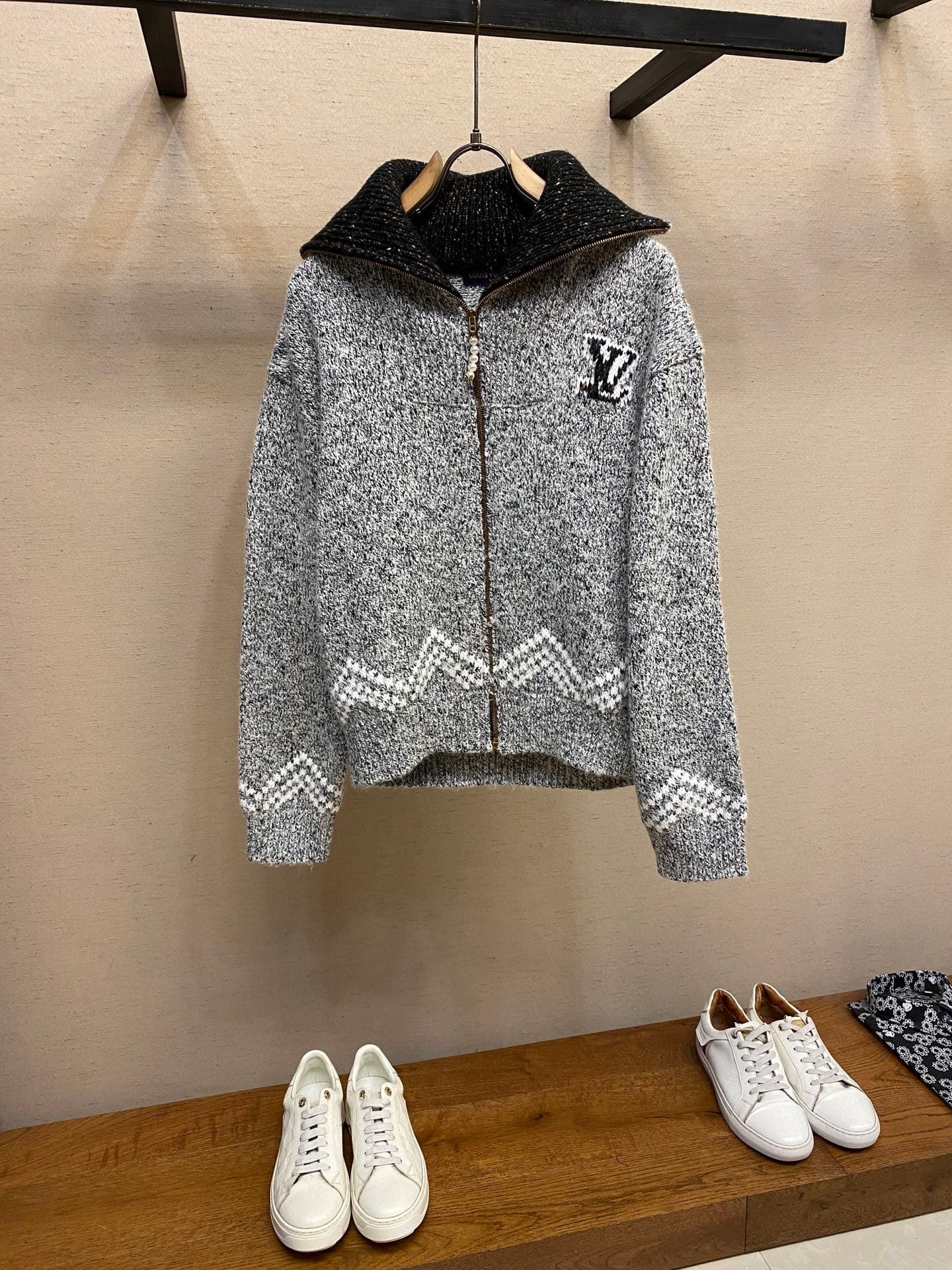 L X V Knit zip-up sweater
